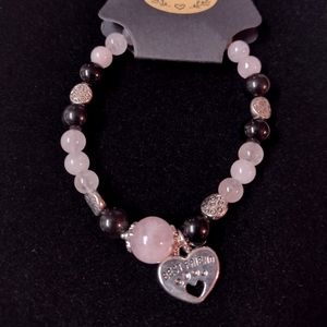 Rose Quartz Obsidian Best Friend Bracelet